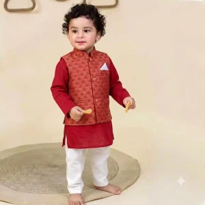 মেরুন কালার পাঞ্জাবি সেট (কোড 02)